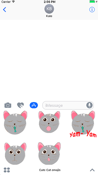 Grey Cat top emoji & stickers screenshot 3