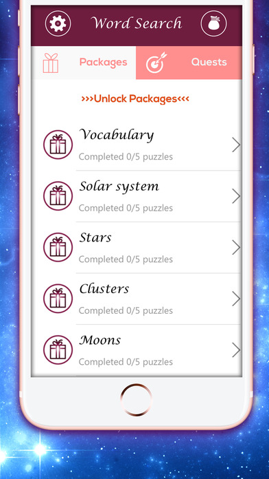 Finding Galaxy & Space Word Search Puzzle screenshot 2