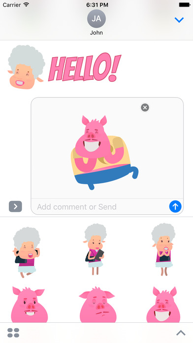 Pig and Sheep Animated Sticker screenshot 4