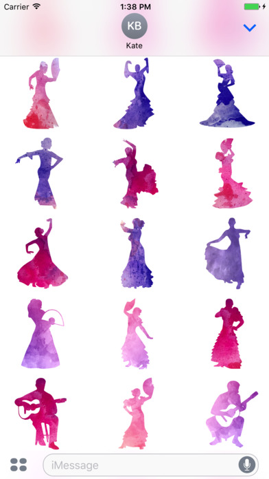 Watercolor Flamenco Dance Stickers screenshot 4