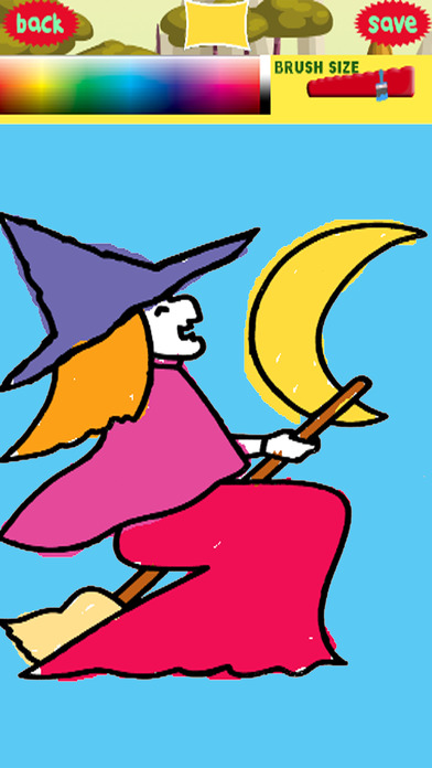 Cute Witch Coloring Drawing Book Games screenshot 3