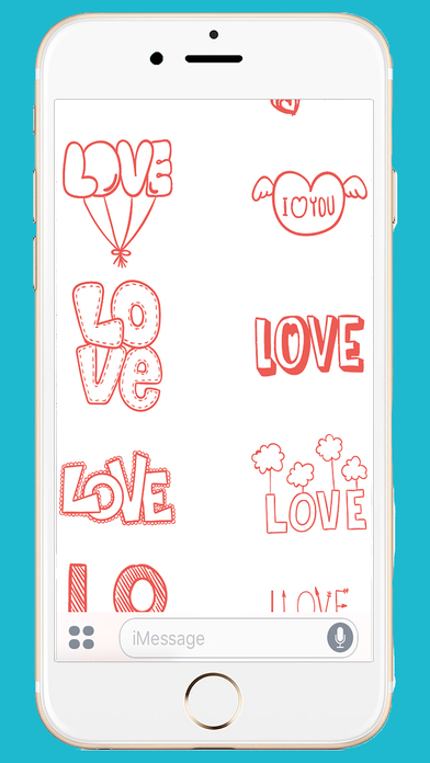 Hand Drawn: Love Sticker Pack screenshot 2