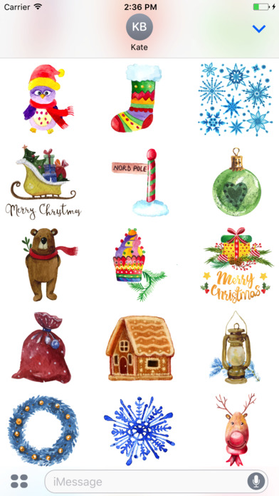 Watercolor Christmas Sticker Pack screenshot 3