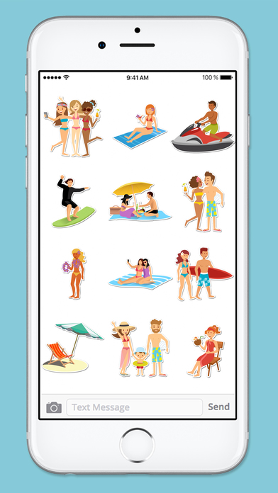Beach Vacation Summer Fun & Friends Sticker Pack screenshot 3