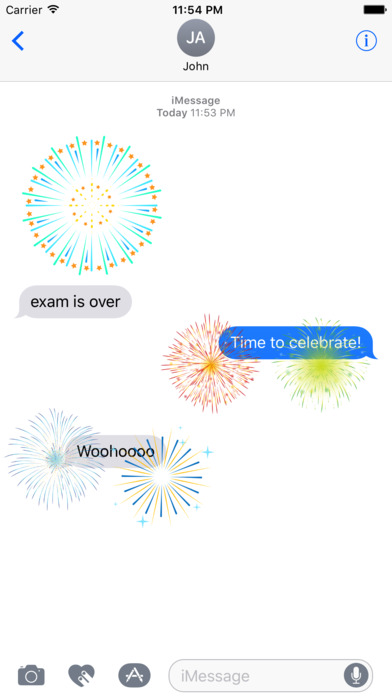 Animated New Fireworks Party for iMessage screenshot 3