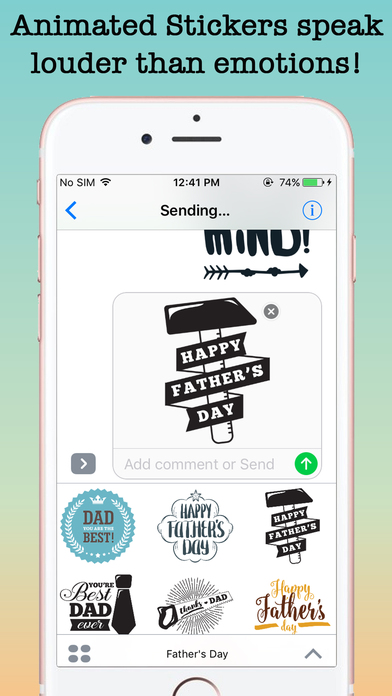 Father's Day Stickers Pack For iMessage screenshot 3