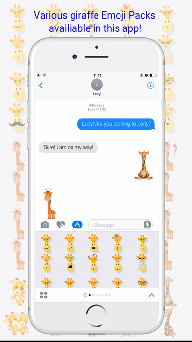 Giraffe Emoji - Cute Giraffe Emoji Keyboard screenshot 2