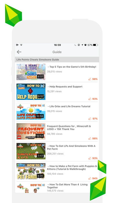Screenshots of Free Life Points Cheats for The Sims Freeplay - Simoleons Guide for iPhone