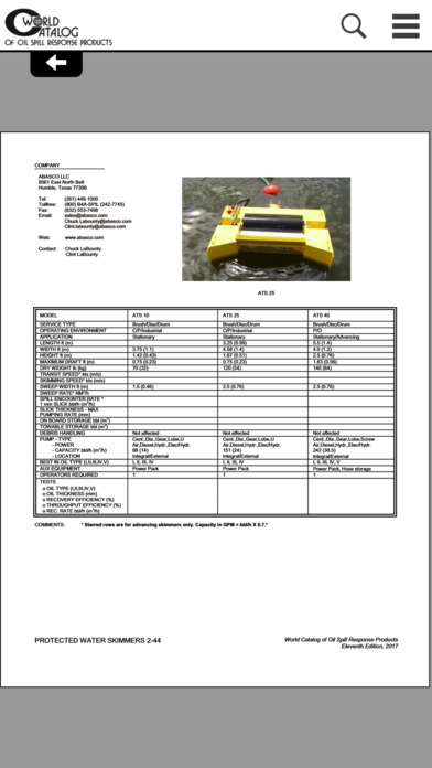 World Catalog of Oil Spill Response Products screenshot 4