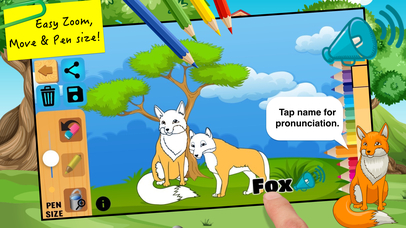 Animal coloring pages - Learning animal noises screenshot 3