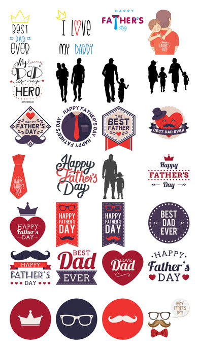 Father’s Day Stickers #1-Illustrated and Photo Art screenshot 2