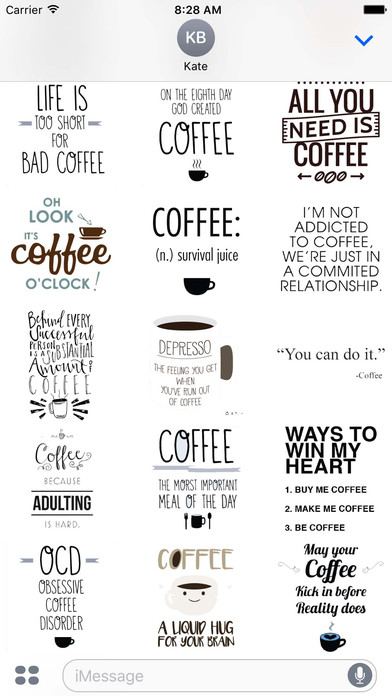 Morning Coffee Quotes Sticker Pack Emoji screenshot 3