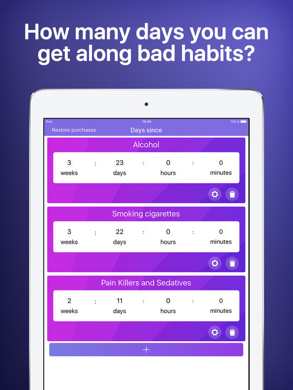 App Shopper Days Since Time Without Bad Habits (Lifestyle)