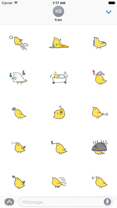 Chidori Cute Yellow Bird Sticker screenshot 2
