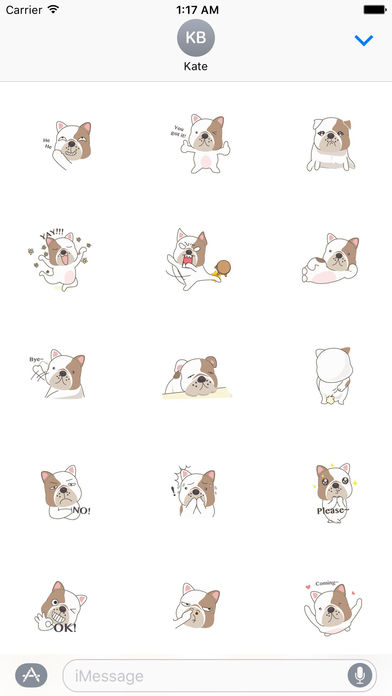 Funny English Bulldog Sticker Pack screenshot 2