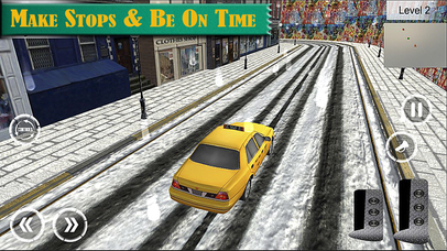 Euro City taxi Driver: The extreme Snow Driving screenshot 2