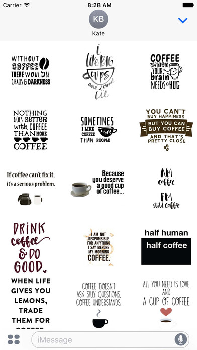 Morning Coffee Quotes Sticker Pack Emoji screenshot 2