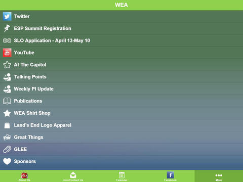 Screenshot of WEA