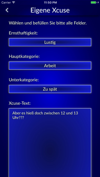 Xcuse - Ausredengenerator screenshot 4