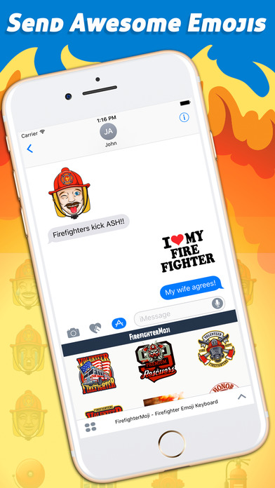 FirefighterMoji - Firefighter Emoji Keyboard screenshot 3