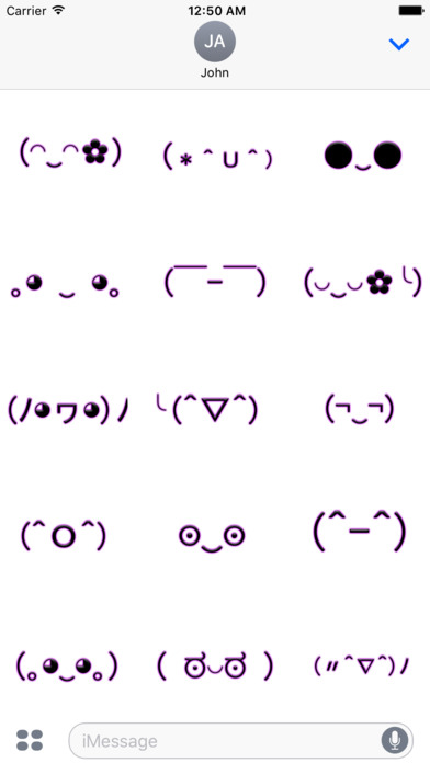 Text Smileys Cute Kaomoji Stickers screenshot 2