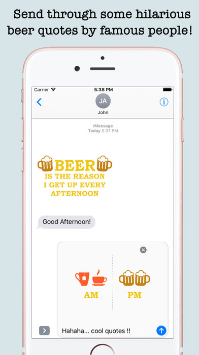 Funny Beer Quotes Stickers For iMessage screenshot 2