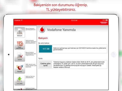 Vodafone Yanımda for iPad screenshot 2