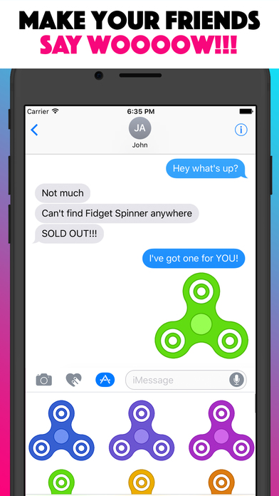 Send Fidget Spinner - Game Stickers for iMessage screenshot 2