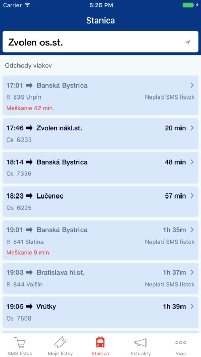 SMS Lístky - vlaky ZSSK screenshot 4