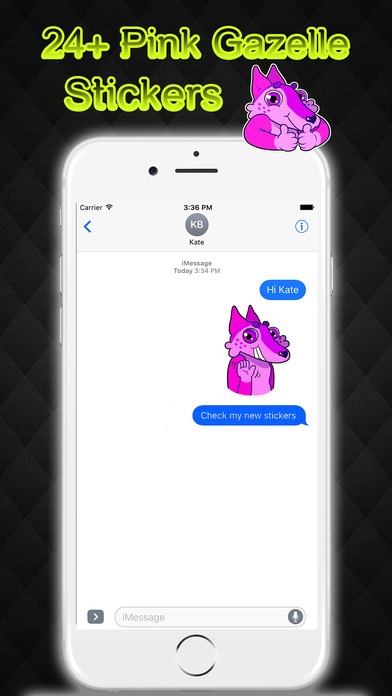 Pink Gazelle Stickers for iMessage screenshot 2