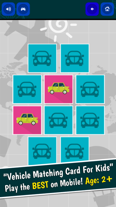 Vehicle Cartoons Matching Cards Puzzle Games screenshot 4
