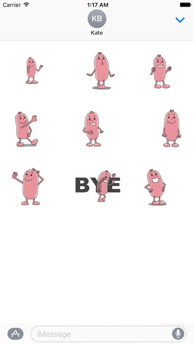 Animated Funny Sausage Emoji Sticker screenshot 2