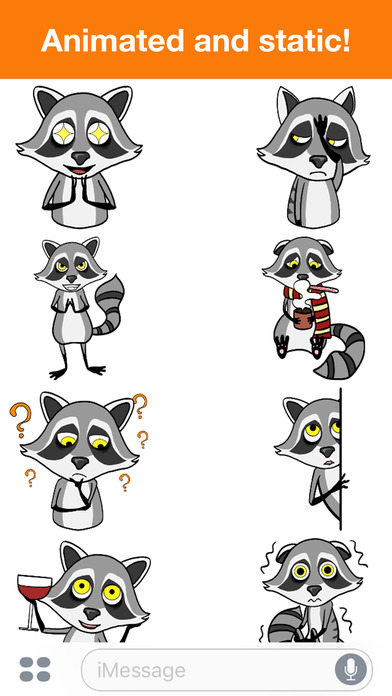 Raccoon - Animated stickers screenshot 2