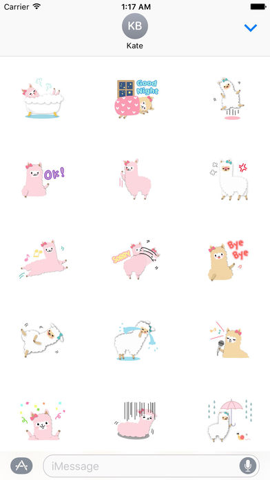 Adorable Alpaca Emoji Sticker screenshot 2