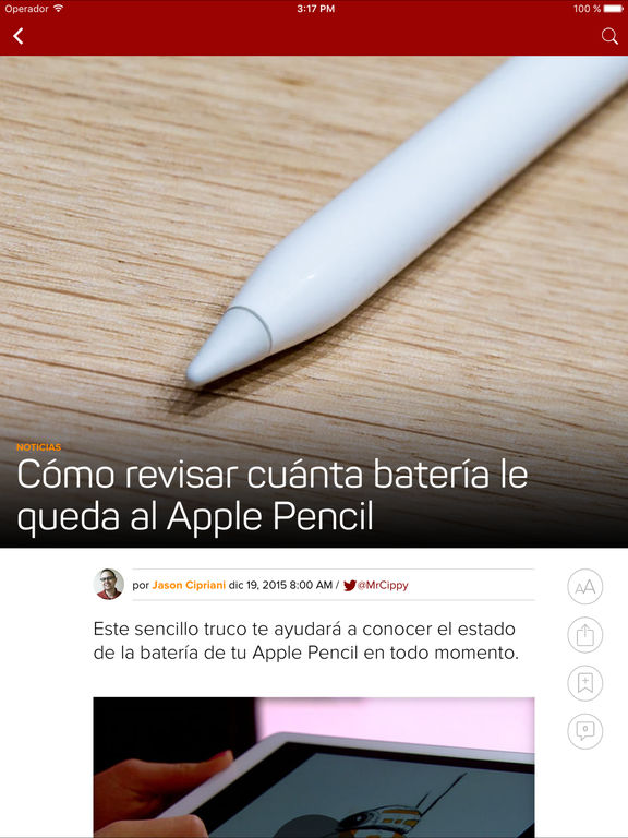Captura de pantalla del iPad 4