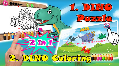 Drawings Coloring Page Puzzle Dinosaurs For Kids screenshot 4