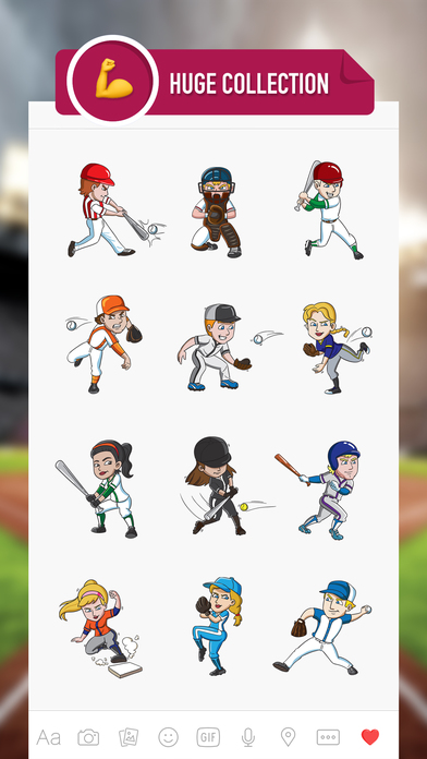 BaseballMoji - baseball emojis & stickers keyboard screenshot 2