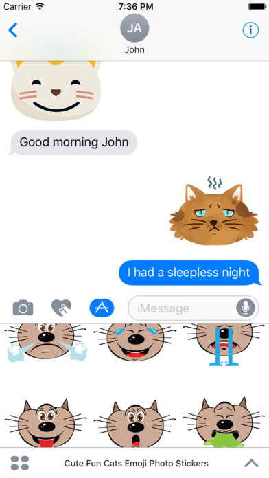 Cute Fun Cats Emoji Photo Stickers screenshot 3