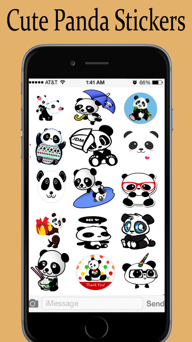 Cute Panda Stickers Pack for iMessage screenshot 3