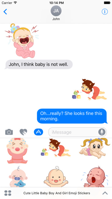 Cute Little Baby Boy And Girl Emoji Stickers screenshot 3