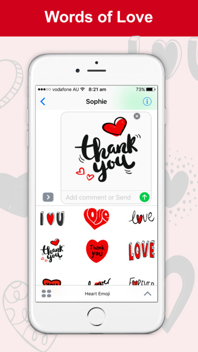 Heart Emoji - Cute Heart Stickers screenshot 3