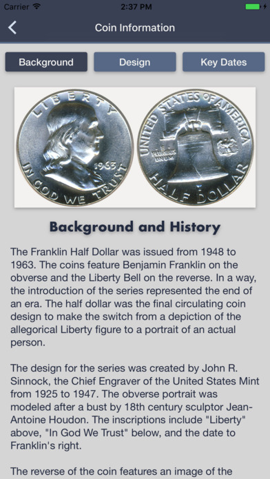 Franklin Half Dollars - Coin Collection Tracker screenshot 2