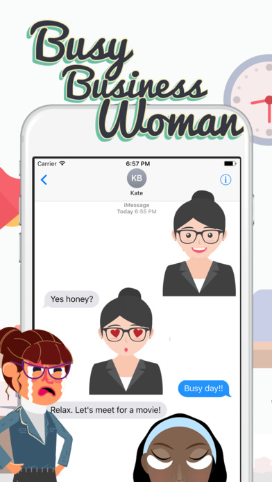 Busy Business Woman – Working Sticker screenshot 3