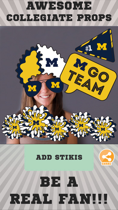 Michigan Wolverines Photo Booth Stickers screenshot 2