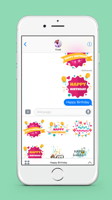 Happy Birthday Sticker Pack for iMessge screenshot 4