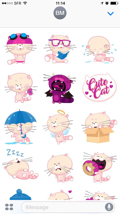 Cute Cat Chat Stickers screenshot 2