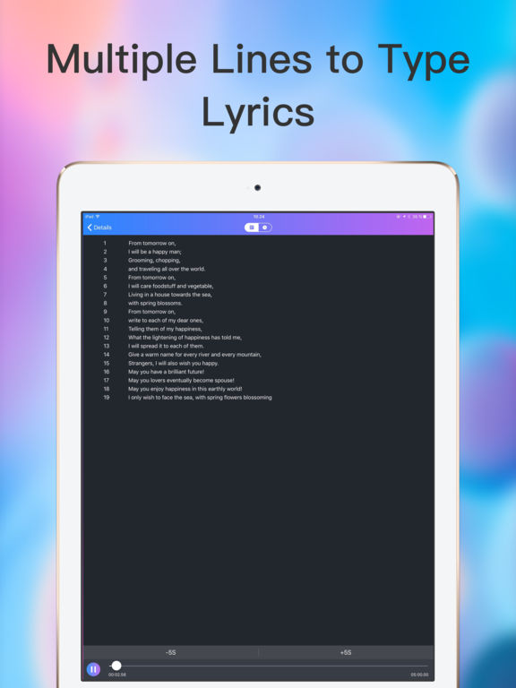 song lyrics editor app
