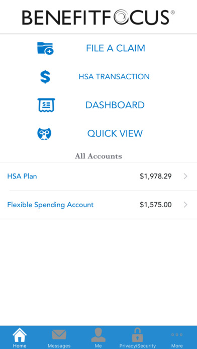 Benefitfocus Health Accounts screenshot 2
