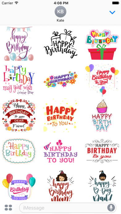 Happy Birthday Greeting Stickers screenshot 2