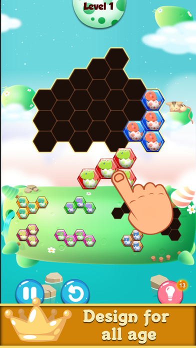Dinosaur hexagon puzzle games screenshot 3